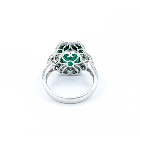 Ring .98ctw Round Diamonds 5.19ct GIA Emerald Platinum Sz7 8.3g 225030017