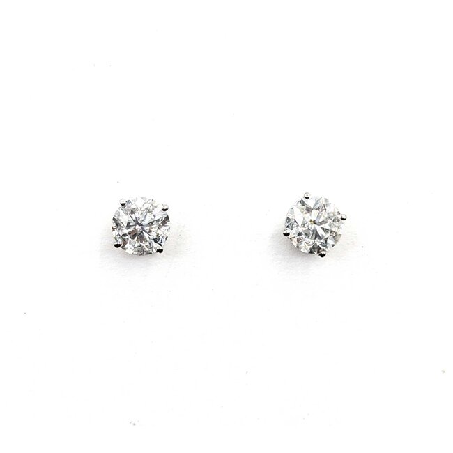 Earrings 3.01ctw Round Diamonds 14kw 7mm 1.6g 225030025