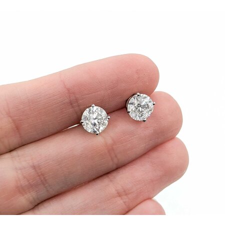 Earrings 3.01ctw Round Diamonds 14kw 7mm 1.6g 225030025