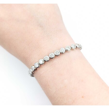 Bracelet 8.77ctw Round Diamonds 14kw 7" 10.6g 225030022