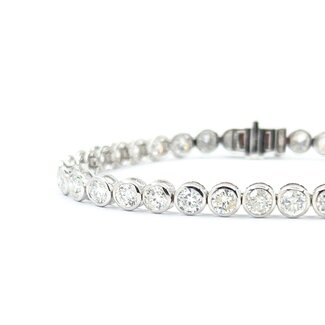 Bracelet 8.77ctw Round Diamonds 14kw 7" 10.6g 225030022