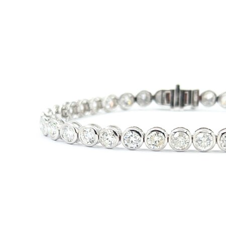 Bracelet 8.77ctw Round Diamonds 14kw 7" 10.6g 225030022