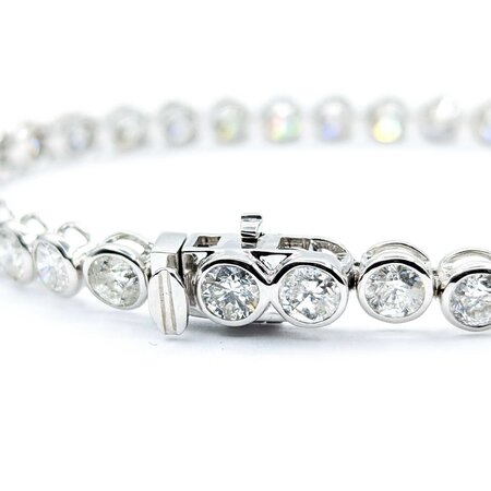 Bracelet 8.77ctw Round Diamonds 14kw 7" 10.6g 225030022