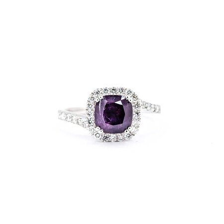Ring .47ctw Round Diamonds 2.07ct GIA Unheated Kashmir Sapphire Platinum Sz7 5.1g 225030031