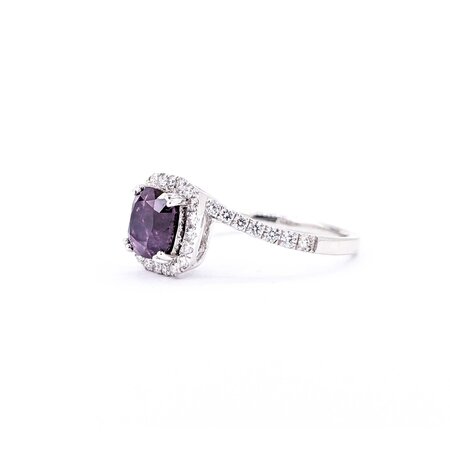 Ring .47ctw Round Diamonds 2.07ct GIA Unheated Kashmir Sapphire Platinum Sz7 5.1g 225030031