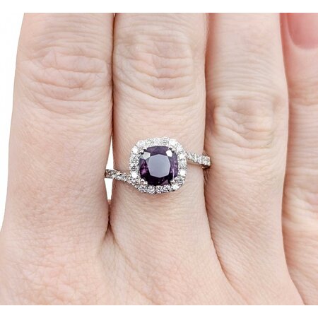 Ring .47ctw Round Diamonds 2.07ct GIA Unheated Kashmir Sapphire Platinum Sz7 5.1g 225030031