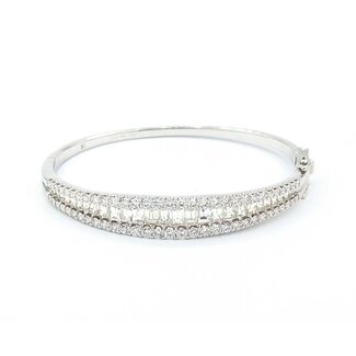 Bracelet 5.98ctw Round/Baguette Diamonds 14kw 6.5" 19.2g 225030020