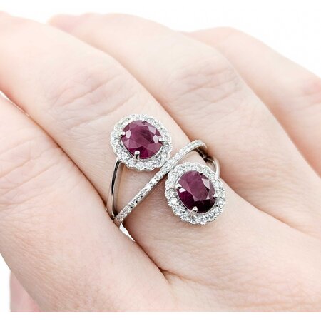 Ring .42ctw Round Diamonds 2.43ctw Ruby Platinum Sz6.5 8.0g 225030029