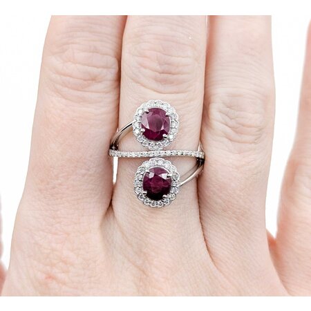 Ring .42ctw Round Diamonds 2.43ctw Ruby Platinum Sz6.5 8.0g 225030029