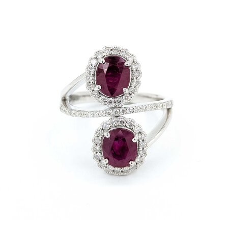 Ring .42ctw Round Diamonds 2.43ctw Ruby Platinum Sz6.5 8.0g 225030029