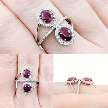 Ring .42ctw Round Diamonds 2.43ctw Ruby Platinum Sz6.5 8.0g 225030029