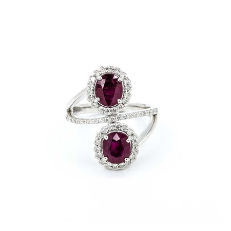 Ring .42ctw Round Diamonds 2.43ctw Ruby Platinum Sz6.5 8.0g 225030029