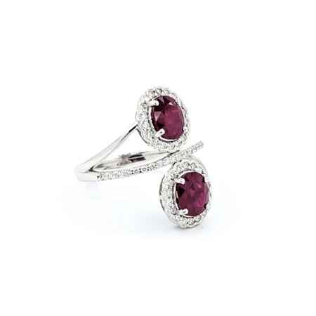Ring .42ctw Round Diamonds 2.43ctw Ruby Platinum Sz6.5 8.0g 225030029