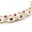 Necklace 4.1ctw Round Diamonds 36.93ctw GIA Burmese Ruby White Enamel 14ky 18" 77.0g 225030026