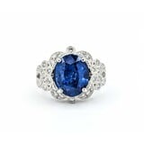  Ring .55ctw Round Diamonds 4.18ct GIA Sapphire Platinum Sz7 10.3g 225030014