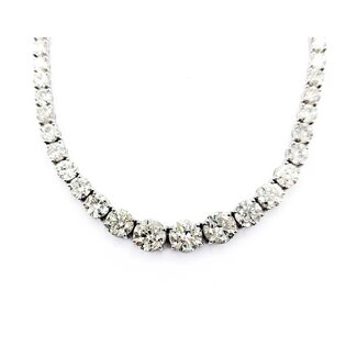 Necklace 38.24ctw Round Diamonds Platinum 17" 56.6g 225030012