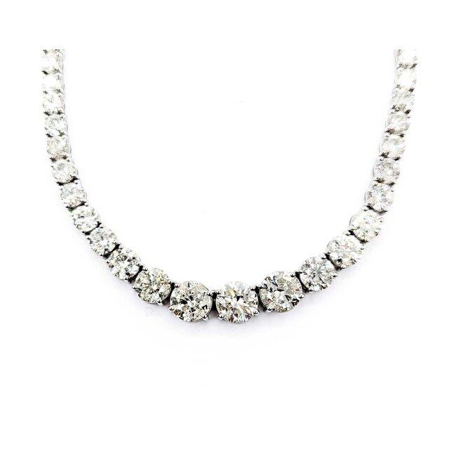 Necklace 38.24ctw Round Diamonds Platinum 17" 56.6g 225030012
