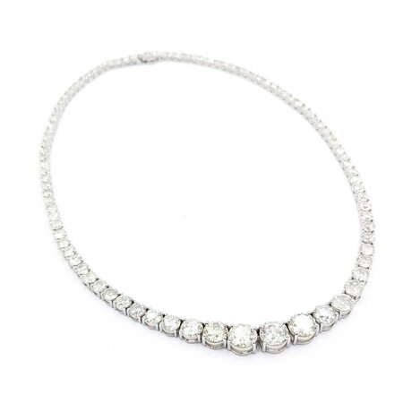 Necklace 38.24ctw Round Diamonds Platinum 17" 56.6g 225030012