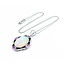 Necklace .28ctw Round Diamonds 9.69ct Opal 1.42ctw Pink Sapphires Platinum 41.5x23.5mm 18" 11.7g 225030011