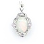 Necklace .28ctw Round Diamonds 9.69ct Opal 1.42ctw Pink Sapphires Platinum 41.5x23.5mm 18" 11.7g 225030011