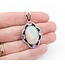 Necklace .28ctw Round Diamonds 9.69ct Opal 1.42ctw Pink Sapphires Platinum 41.5x23.5mm 18" 11.7g 225030011