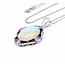 Necklace .28ctw Round Diamonds 9.69ct Opal 1.42ctw Pink Sapphires Platinum 41.5x23.5mm 18" 11.7g 225030011