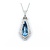 Necklace .60ctw Round Diamonds 1.68ct GIA Aquamarine Platinum 32x12.5mm 18" 7.6g 225030010