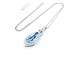 Necklace .60ctw Round Diamonds 1.68ct GIA Aquamarine Platinum 32x12.5mm 18" 7.6g 225030010