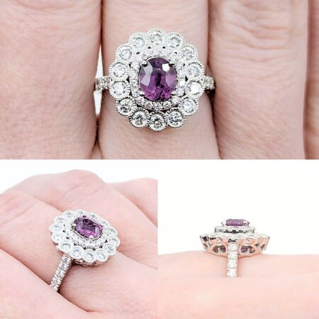 Ring .98ctw Round Diamonds .95ct GIA Unheated Kashmir Sapphire Platinum Sz7 8.2g 225030019