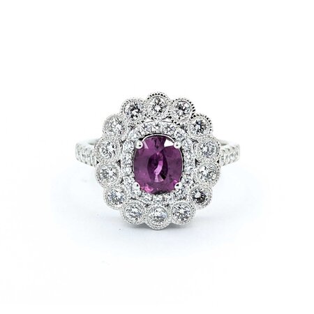 Ring .98ctw Round Diamonds .95ct GIA Unheated Kashmir Sapphire Platinum Sz7 8.2g 225030019