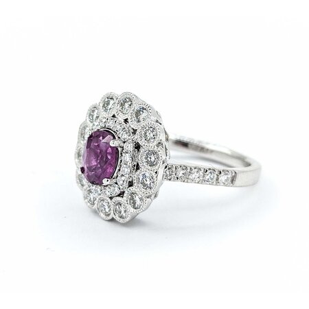 Ring .98ctw Round Diamonds .95ct GIA Unheated Kashmir Sapphire Platinum Sz7 8.2g 225030019