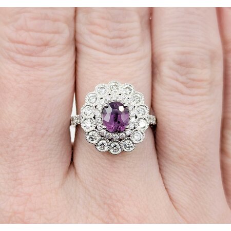 Ring .98ctw Round Diamonds .95ct GIA Unheated Kashmir Sapphire Platinum Sz7 8.2g 225030019