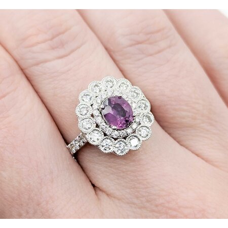 Ring .98ctw Round Diamonds .95ct GIA Unheated Kashmir Sapphire Platinum Sz7 8.2g 225030019