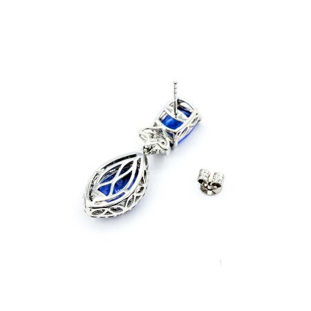 Earrings .91ctw Round Diamonds 8.61ctw Tanzanite Platinum 31x10.5 8.7g 225030035