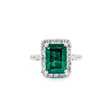  Ring .82ctw Round Diamonds 3.77ct Emerald Platinum Sz6.5 7.8g 225030039
