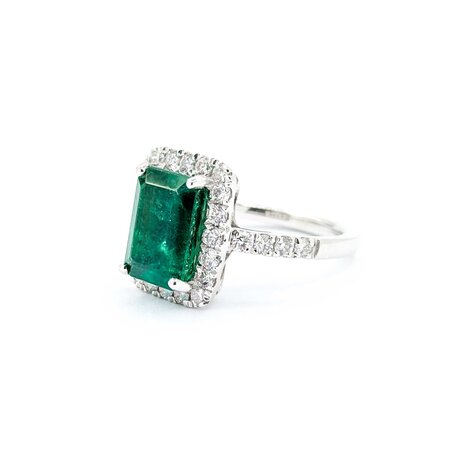 Ring .82ctw Round Diamonds 3.77ct Emerald Platinum Sz6.5 7.8g 225030039