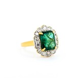  Ring .60ctw Round Diamonds 2.99ct Emerald 14ky Sz7 3.7g 225030042
