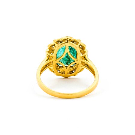 Ring .60ctw Round Diamonds 2.99ct Emerald 14ky Sz7 3.7g 225030042