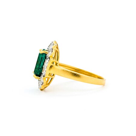 Ring .60ctw Round Diamonds 2.99ct Emerald 14ky Sz7 3.7g 225030042