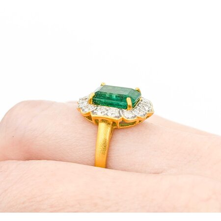 Ring .60ctw Round Diamonds 2.99ct Emerald 14ky Sz7 3.7g 225030042