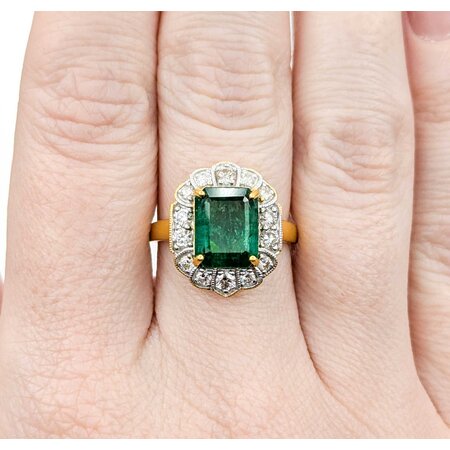 Ring .60ctw Round Diamonds 2.99ct Emerald 14ky Sz7 3.7g 225030042