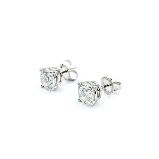 Earrings 4.02ctw Round Diamonds 18kw 8mm 2.4g 225030024