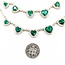 Necklace 10.27ctw Round Diamonds 19.65ctw Emerald 14ky 18" 39.2g 225030036