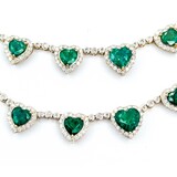  Necklace 10.27ctw Round Diamonds 19.65ctw Emerald 14ky 18" 39.2g 225030036