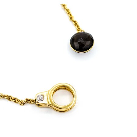 Necklace Chimento .02ct Round Diamond 42ctw Smokey Topaz 18ky 30" 36.8g 225020004
