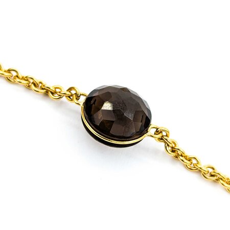 Necklace Chimento .02ct Round Diamond 42ctw Smokey Topaz 18ky 30" 36.8g 225020004