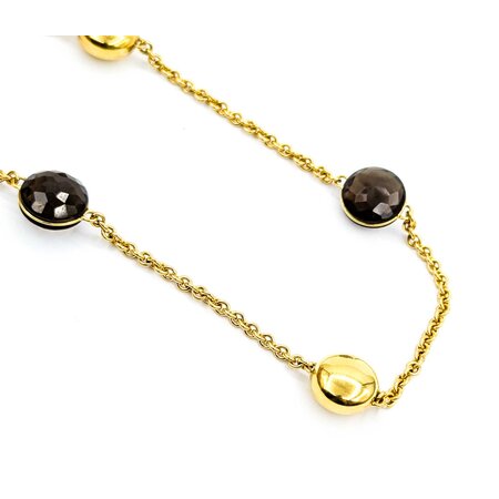 Necklace Chimento .02ct Round Diamond 42ctw Smokey Topaz 18ky 30" 36.8g 225020004