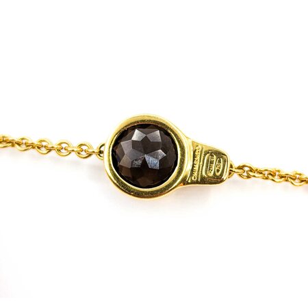 Necklace Chimento .02ct Round Diamond 42ctw Smokey Topaz 18ky 30" 36.8g 225020004