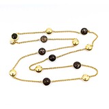  Necklace Chimento .02ct Round Diamond 42ctw Smokey Topaz 18ky 30" 36.8g 225020004