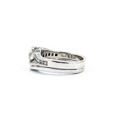 Ring Channel 0.37ct Round Diamond .32ctw Near Colorless Diamonds 14kw 8.8mm Sz6.5 6.8g 225020009